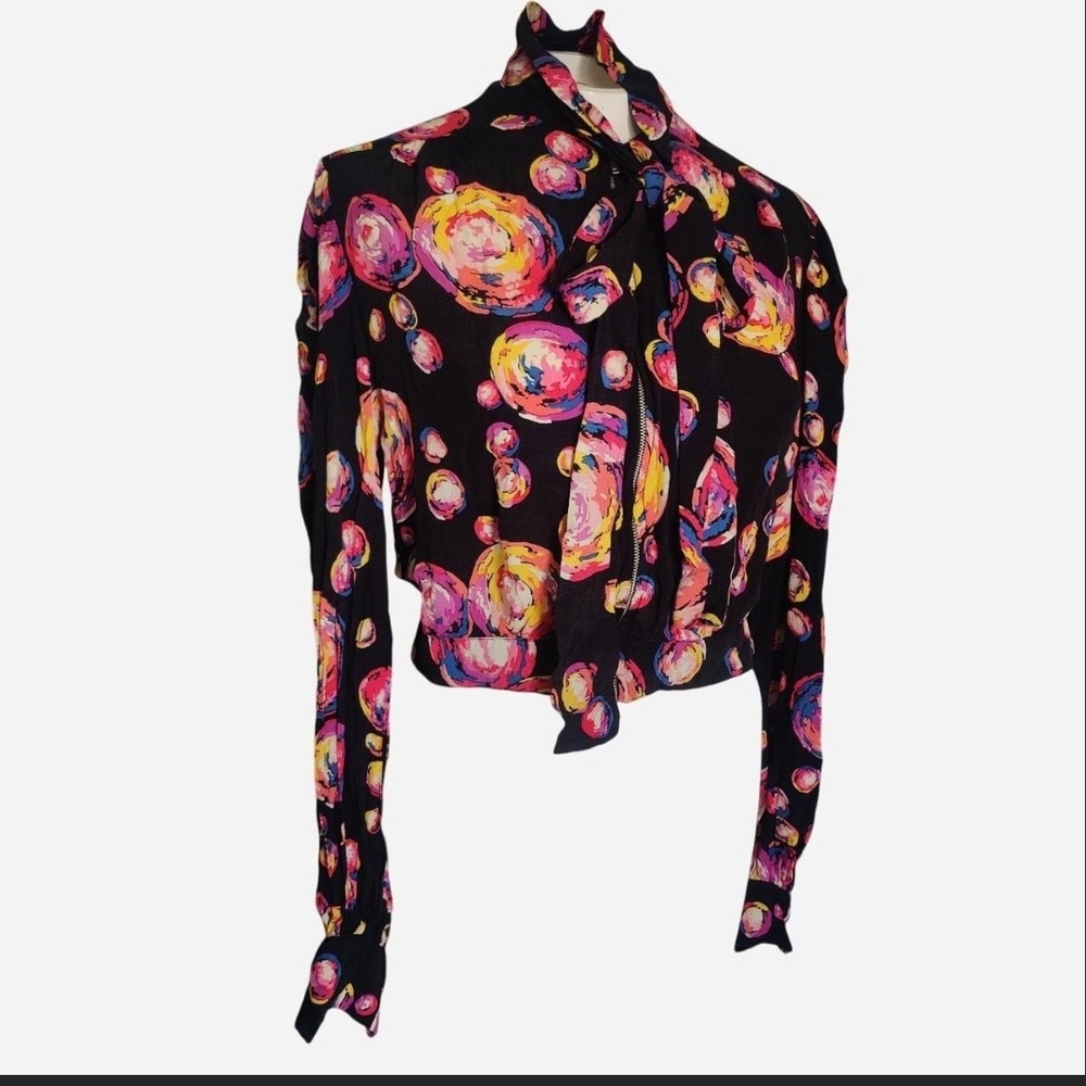 Trashy Diva Black and Pink Abstract Blouse
